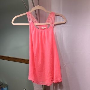 Pink flowy tank top